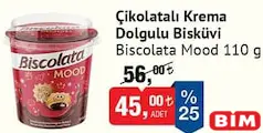 BİSCOLATA MOOD ÇİKOLATALI KREMA DOLGULU BİSKÜVİ 110 G fiyat ve kampanya bilgisi